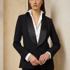 Chaquetas de esmoquin de lana Ralph Lauren Sawyer para mujer, color negro Chaquetas de esmoquin de lana Ralph Lauren Sawyer para mujer, color negro