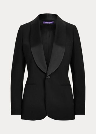 Chaquetas de esmoquin de lana Ralph Lauren Sawyer para mujer, color negro Chaquetas de esmoquin de lana Ralph Lauren Sawyer para mujer, color negro
