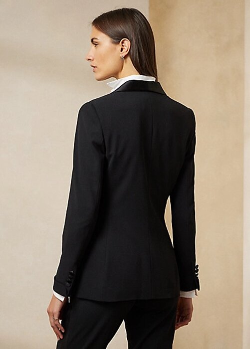 Chaquetas de esmoquin de lana Ralph Lauren Sawyer para mujer, color negro Chaquetas de esmoquin de lana Ralph Lauren Sawyer para mujer, color negro