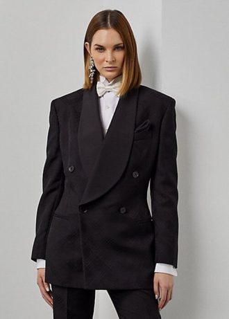 Chaquetas de esmoquin negras de jacquard Ralph Lauren Gregory para mujer Chaquetas de esmoquin negras de jacquard Ralph Lauren Gregory para mujer