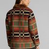 Chaquetas de jacquard con cuello de piel de oveja Ralph Lauren para mujer en color naranja
