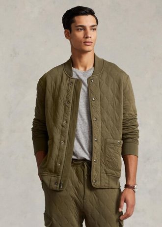 Chaquetas de jersey de lujo acolchadas Ralph Lauren para hombre en color oliva