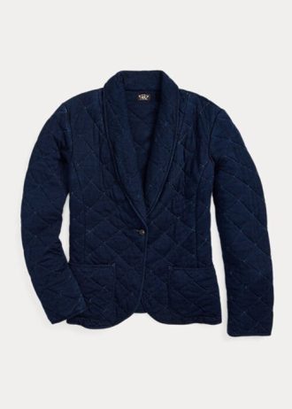Chaquetas de jersey índigo acolchado Ralph Lauren para mujer, color azul marino Chaquetas de jersey índigo acolchado Ralph Lauren para mujer, color azul marino
