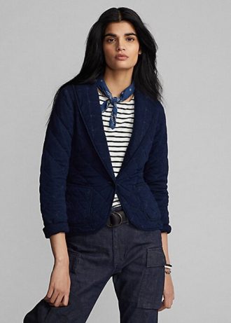 Chaquetas de jersey índigo acolchado Ralph Lauren para mujer, color azul marino Chaquetas de jersey índigo acolchado Ralph Lauren para mujer, color azul marino