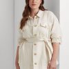 Chaquetas de lino con cinturón y diseño de espiga de Ralph Lauren para mujer en color crema Chaquetas de lino con cinturón y diseño de espiga de Ralph Lauren para mujer en color crema