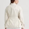 Chaquetas de lino con cinturón y diseño de espiga de Ralph Lauren para mujer en color crema Chaquetas de lino con cinturón y diseño de espiga de Ralph Lauren para mujer en color crema