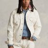 Chaquetas de lona estilo camionero de corte relajado Ralph Lauren para hombre, color blanco Chaquetas de lona estilo camionero de corte relajado Ralph Lauren para hombre, color blanco