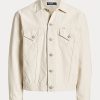 Chaquetas de lona estilo camionero de corte relajado Ralph Lauren para hombre, color blanco Chaquetas de lona estilo camionero de corte relajado Ralph Lauren para hombre, color blanco