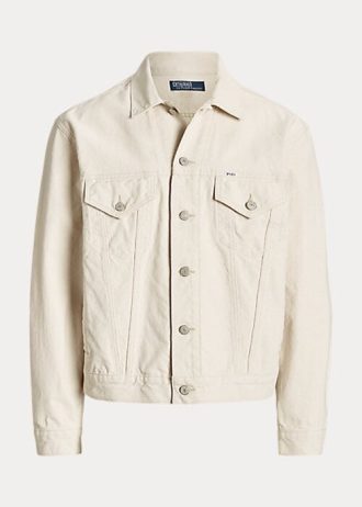 Chaquetas de lona estilo camionero de corte relajado Ralph Lauren para hombre, color blanco