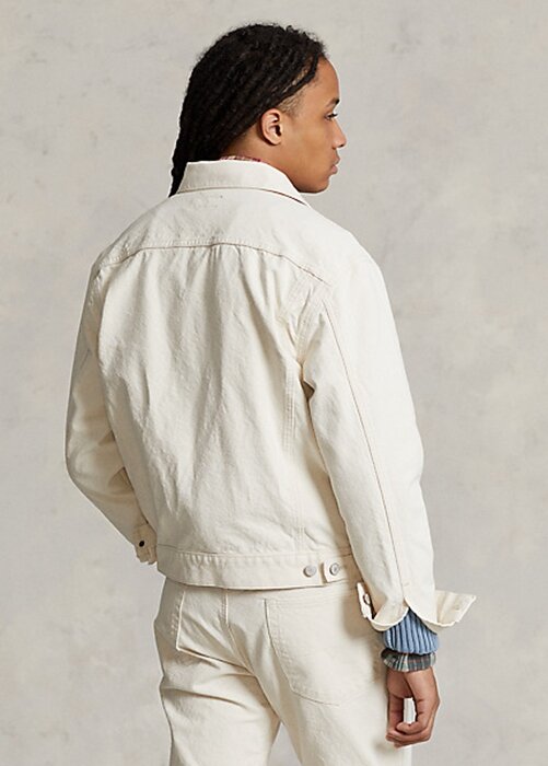 Chaquetas de lona estilo camionero de corte relajado Ralph Lauren para hombre, color blanco Chaquetas de lona estilo camionero de corte relajado Ralph Lauren para hombre, color blanco