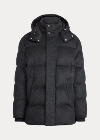 Chaquetas de plumón de mezcla de lana Ralph Lauren Cameron para hombre, color negro
