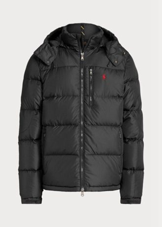 Chaquetas de plumón impermeables Ralph Lauren negras para hombre