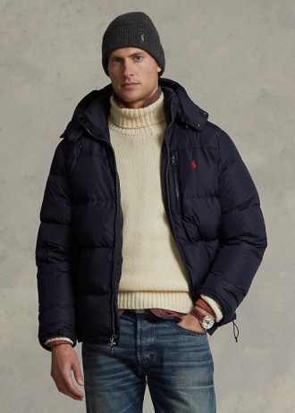 Chaquetas de plumón impermeables Ralph Lauren para hombre en color azul marino