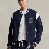 Chaquetas de polar Ralph Lauren Letterman para hombre, color azul marino y blanco Chaquetas de polar Ralph Lauren Letterman para hombre, color azul marino y blanco