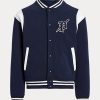 Chaquetas de polar Ralph Lauren Letterman para hombre, color azul marino y blanco Chaquetas de polar Ralph Lauren Letterman para hombre, color azul marino y blanco