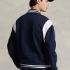 Chaquetas de polar Ralph Lauren Letterman para hombre, color azul marino y blanco Chaquetas de polar Ralph Lauren Letterman para hombre, color azul marino y blanco