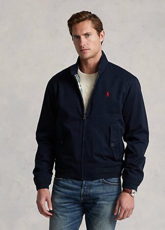 Chaquetas de sarga de algodón Ralph Lauren para hombre, color azul marino