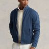 Chaquetas de sarga de espiga de mezcla de lino azul Ralph Lauren para hombre