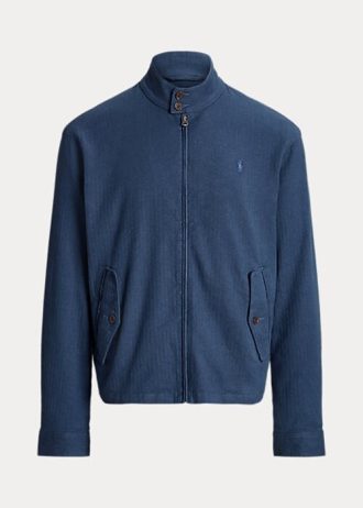 Chaquetas de sarga de espiga de mezcla de lino azul Ralph Lauren para hombre