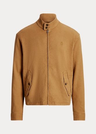 Chaquetas de sarga de espiga de mezcla de lino color caqui para hombre de Ralph Lauren