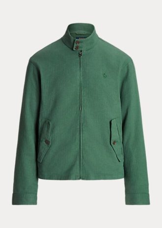 Chaquetas de sarga de espiga de mezcla de lino Ralph Lauren para hombre, color verde