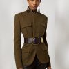Chaquetas de sarga de mezcla de lana Ralph Lauren Rhodri para mujer en color oliva Chaquetas de sarga de mezcla de lana Ralph Lauren Rhodri para mujer en color oliva