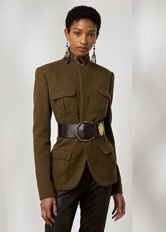 Chaquetas de sarga de mezcla de lana Ralph Lauren Rhodri para mujer en color oliva Chaquetas de sarga de mezcla de lana Ralph Lauren Rhodri para mujer en color oliva