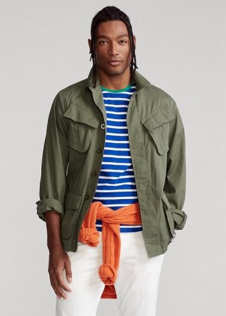 Chaquetas de traje utilitarias elásticas antidesgarro Ralph Lauren en color oliva para hombre