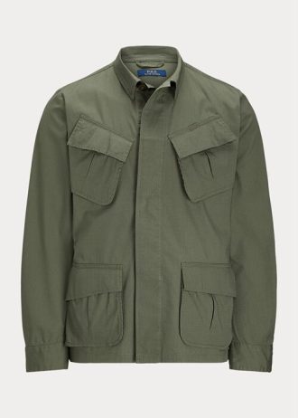 Chaquetas de traje utilitarias elásticas antidesgarro Ralph Lauren en color oliva para hombre