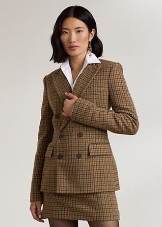 Chaquetas de tweed a cuadros Ralph Lauren Donaldson para mujer en color marrón Chaquetas de tweed a cuadros Ralph Lauren Donaldson para mujer en color marrón
