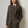 Chaquetas de tweed a cuadros Ralph Lauren Parker para mujer, color oliva/marrón Chaquetas de tweed a cuadros Ralph Lauren Parker para mujer, color oliva/marrón