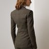 Chaquetas de tweed a cuadros Ralph Lauren Parker para mujer, color oliva/marrón Chaquetas de tweed a cuadros Ralph Lauren Parker para mujer, color oliva/marrón
