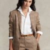 Chaquetas de tweed de lana y lino a cuadros de Ralph Lauren para mujer en color marrón
