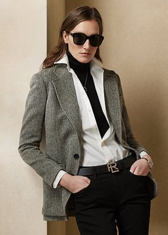 Chaquetas de tweed Ralph Lauren para mujer en color negro y crema
