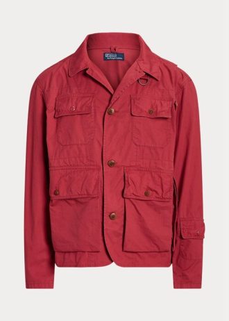 Chaquetas de vadeo de sarga Ralph Lauren rojas para hombre