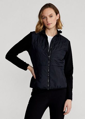 Chaquetas híbridas con cremallera completa Ralph Lauren negras para mujer