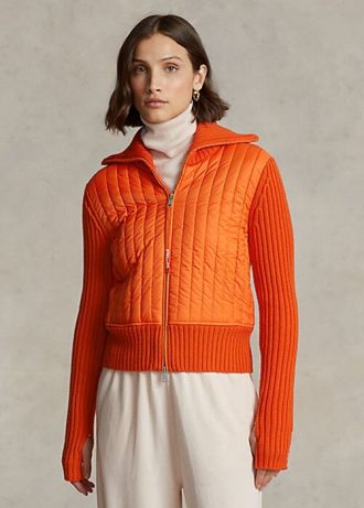 Chaquetas híbridas de cuello alto Ralph Lauren para mujer en color naranja