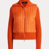 Chaquetas híbridas de cuello alto Ralph Lauren para mujer en color naranja Chaquetas híbridas de cuello alto Ralph Lauren para mujer en color naranja