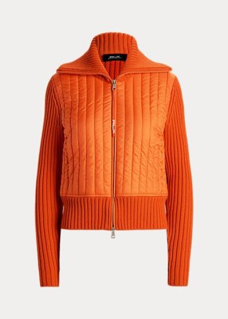 Chaquetas híbridas de cuello alto Ralph Lauren para mujer en color naranja