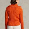 Chaquetas híbridas de cuello alto Ralph Lauren para mujer en color naranja Chaquetas híbridas de cuello alto Ralph Lauren para mujer en color naranja