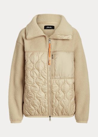 Chaquetas híbridas Ralph Lauren de pelo alto y paneles antidesgarro en beige para mujer
