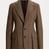 Chaquetas marrones Ralph Lauren Preston con diseño de espiga para mujer Chaquetas marrones Ralph Lauren Preston con diseño de espiga para mujer