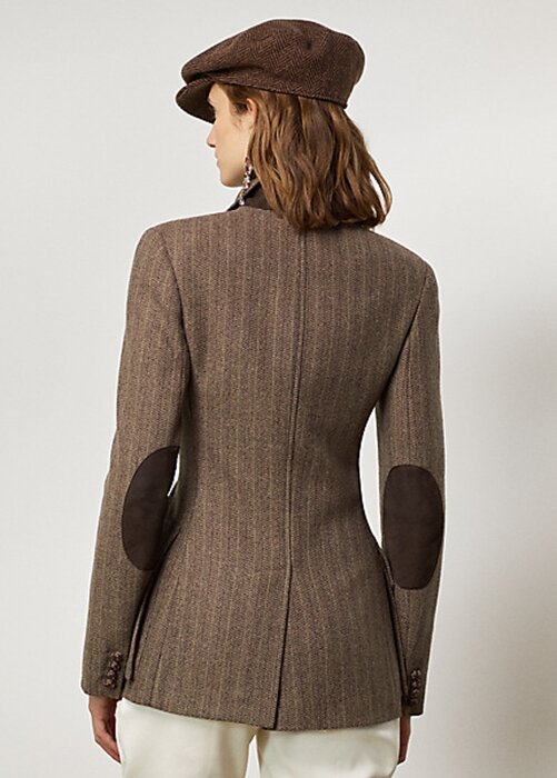 Chaquetas marrones Ralph Lauren Preston con diseño de espiga para mujer Chaquetas marrones Ralph Lauren Preston con diseño de espiga para mujer