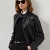 Chaquetas moteras de piel de cordero Ralph Lauren Keven para mujer, color negro Chaquetas moteras de piel de cordero Ralph Lauren Keven para mujer, color negro