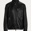 Chaquetas moteras de piel de cordero Ralph Lauren Keven para mujer, color negro Chaquetas moteras de piel de cordero Ralph Lauren Keven para mujer, color negro