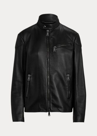 Chaquetas moteras de piel de cordero Ralph Lauren Keven para mujer, color negro Chaquetas moteras de piel de cordero Ralph Lauren Keven para mujer, color negro