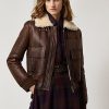 Chaquetas Niketa de merino bruñido de Ralph Lauren para mujer en color marrón