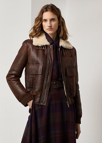 Chaquetas Niketa de merino bruñido de Ralph Lauren para mujer en color marrón Chaquetas Niketa de merino bruñido de Ralph Lauren para mujer en color marrón
