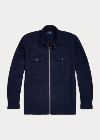 Chaquetas Oxford teñidas en prenda Ralph Lauren para hombre, color azul marino