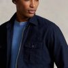Chaquetas Oxford teñidas en prenda Ralph Lauren para hombre, color azul marino Chaquetas Oxford teñidas en prenda Ralph Lauren para hombre, color azul marino